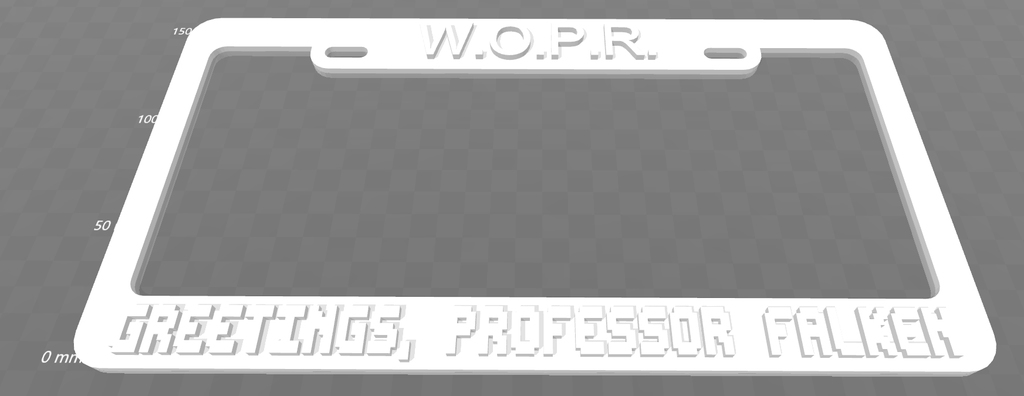 WOPR - Greetings, Professor Falken License Plate Frame