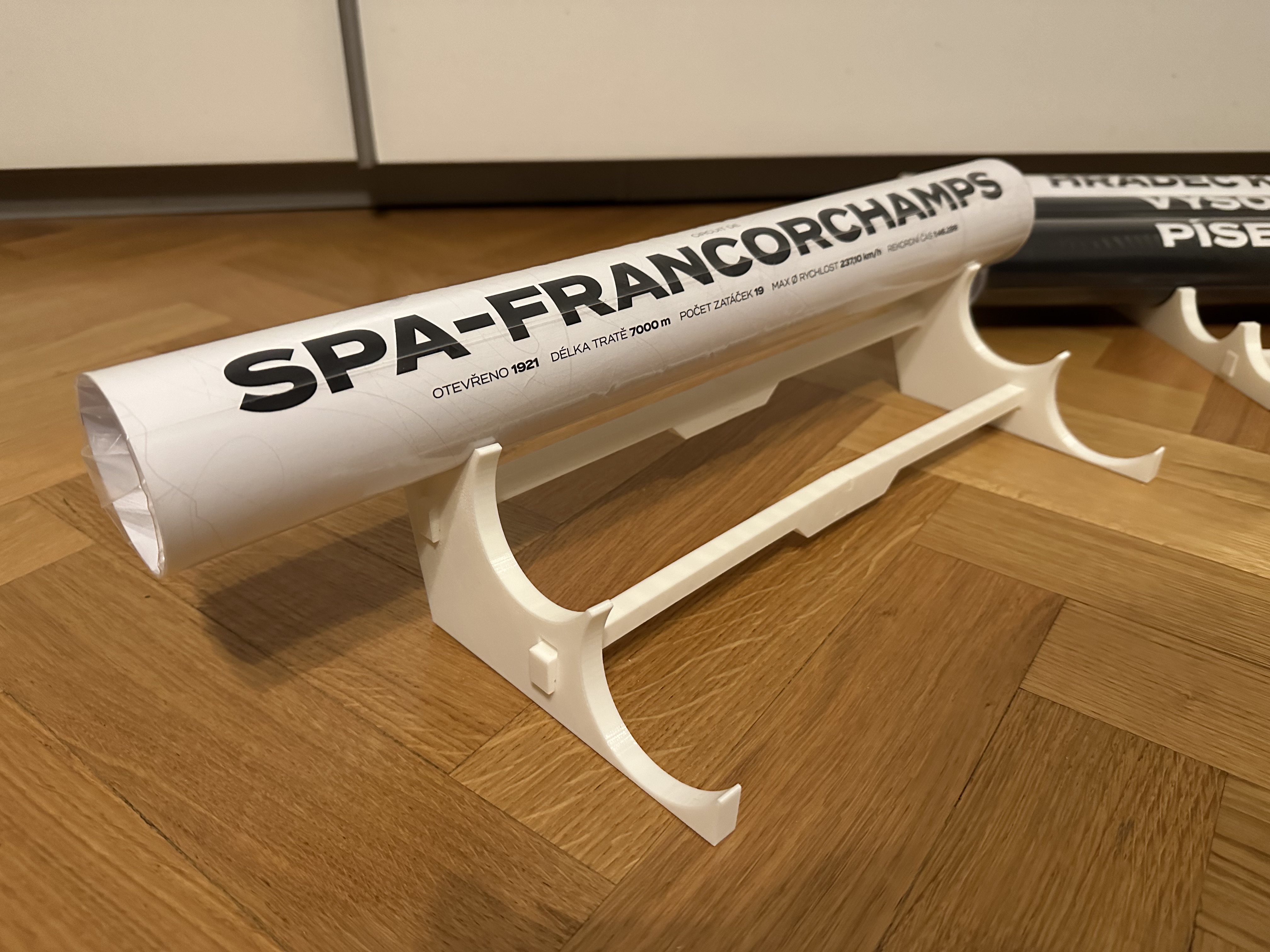 Angled poster rack