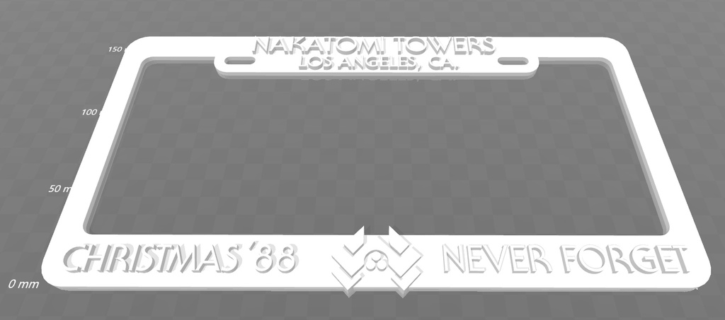 Nakatomi Towers, Christmas '88 Never Forget, License Plate Frame