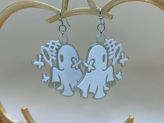 Miniatura 2 do modelo 3D Everyday Ghost Earrings