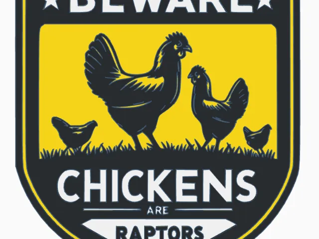 Sign: BEWARE: Chickens are raptors