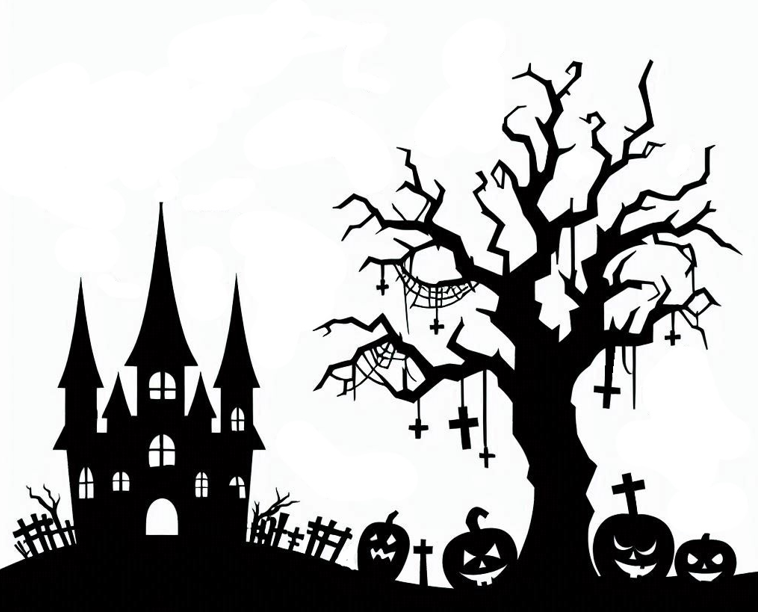 Wall art: Haunted house (2)