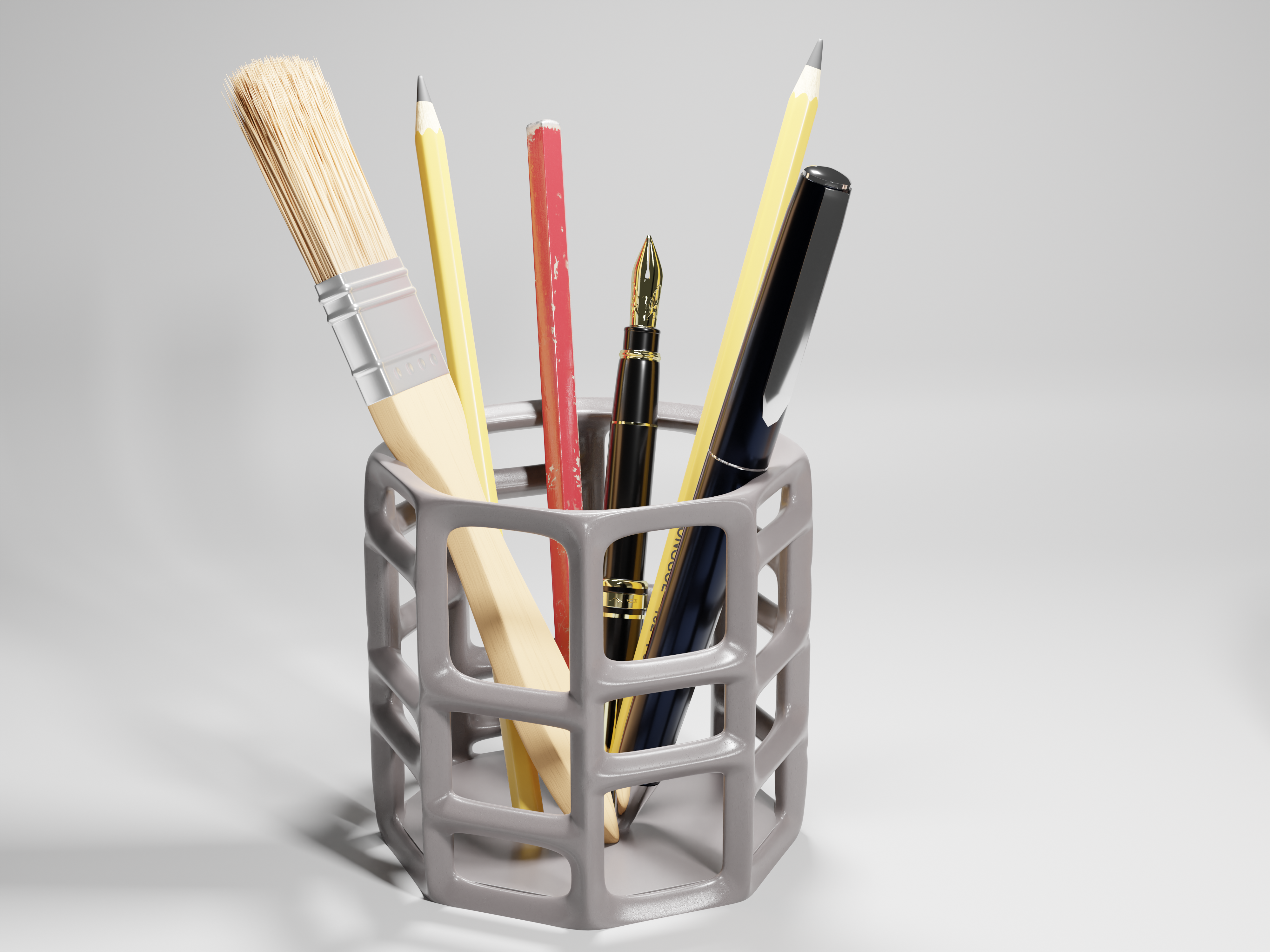 Wireframe enholder and toothbrush holder
