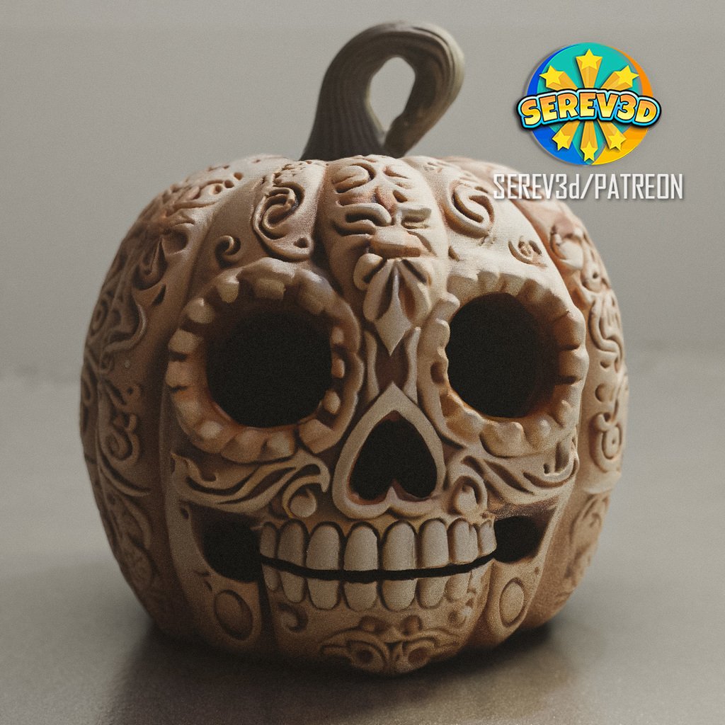 Day of the Dead Halloween Pumpkin - Lamp