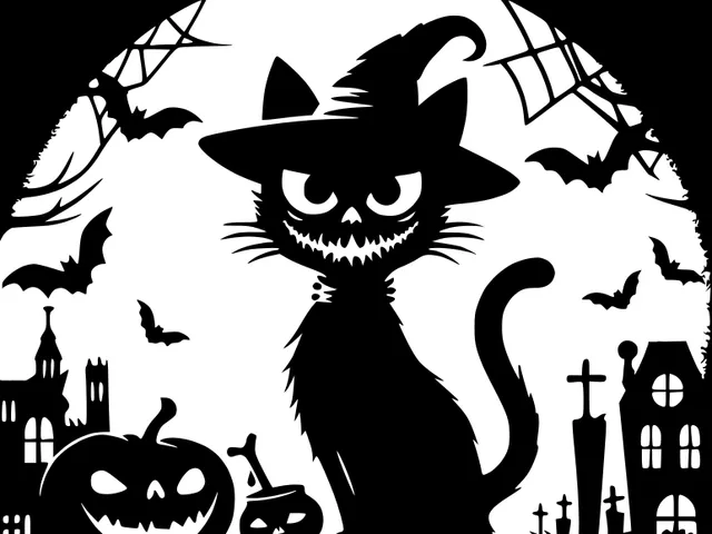 Wall art: Cat and pumpkin (1)