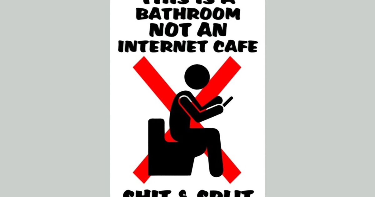 THIS IS A BATHROOM NOT AN CAFE, SH_T & SPLIT, sign by Becker