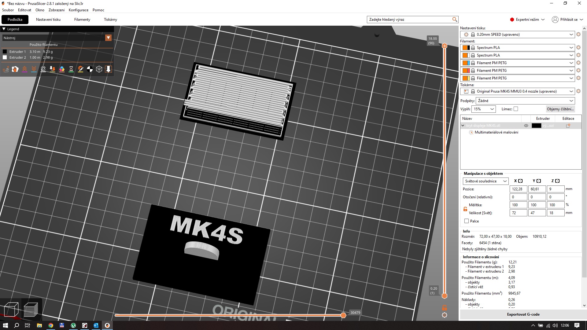 Kryt displeje MK4S
