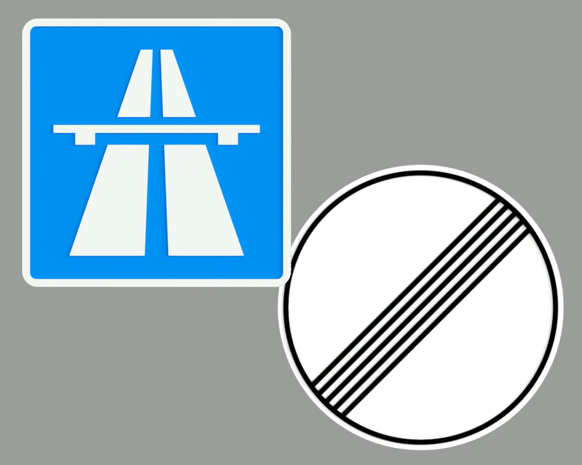 autobahn speed limit sign