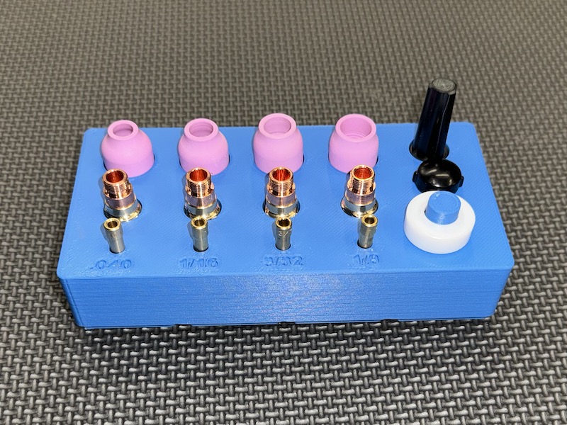 Gridfinity Tray for Stubby Gas Lens Kit for CK17 TIG Torch/HTP 2500 Welder