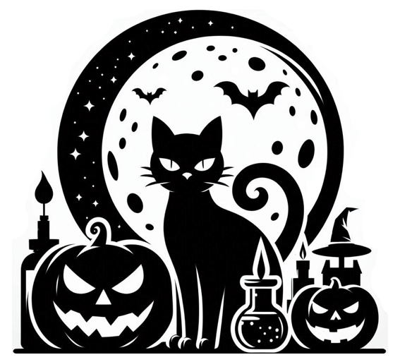 Wall art: Cat and pumpkin (2)