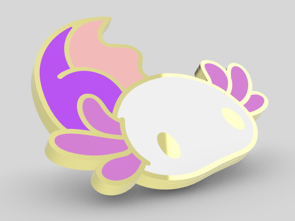 Axolotl Enamel Pin