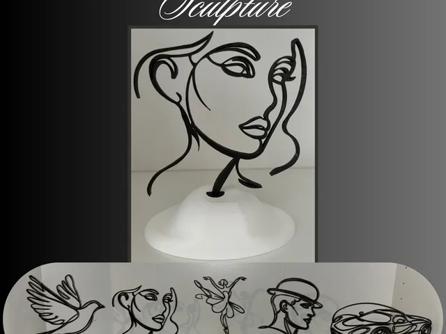 Modern Line Art Sculpture