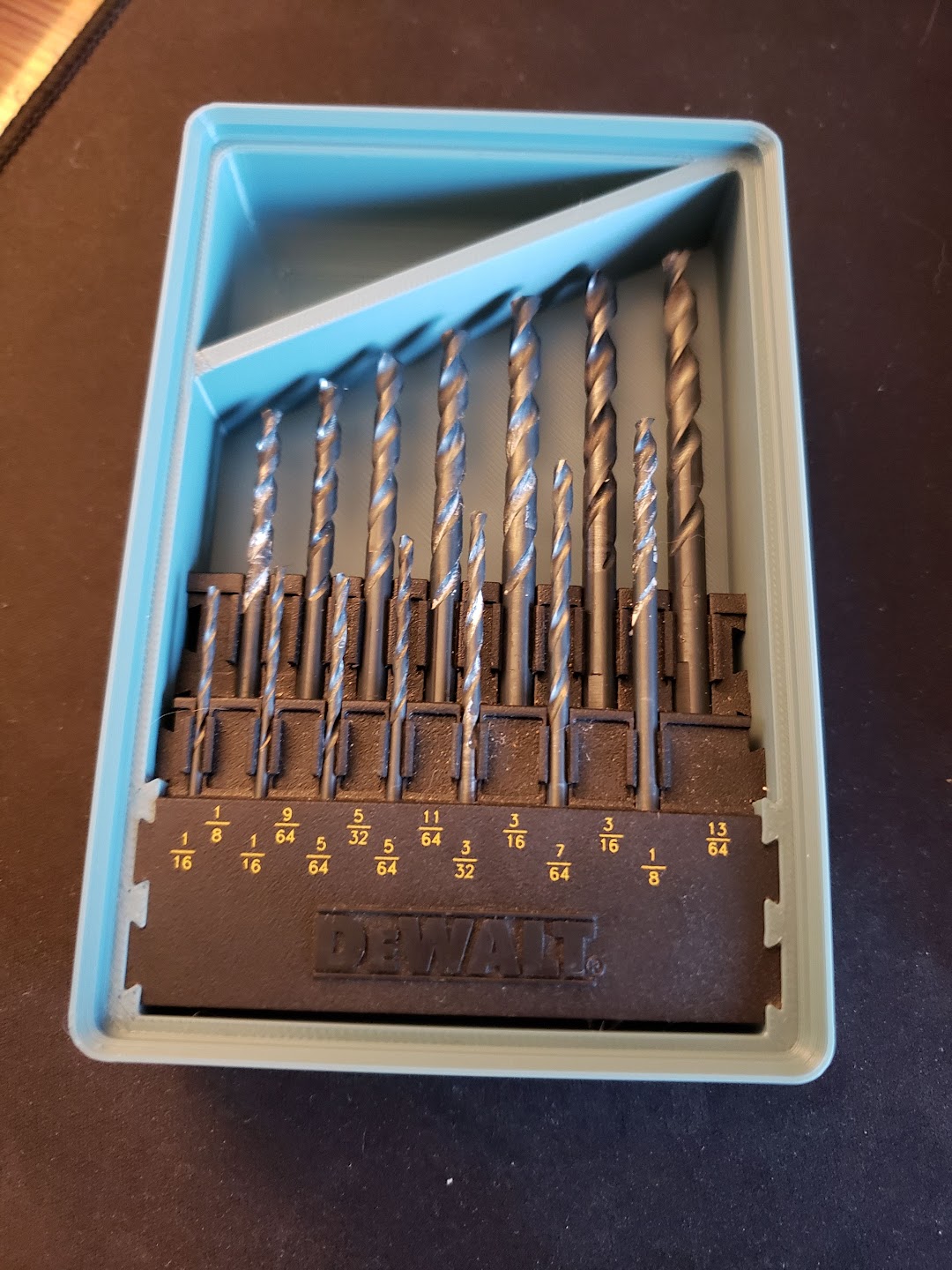 Modified Gridfinity Holder for Small DeWalt Drill Bits