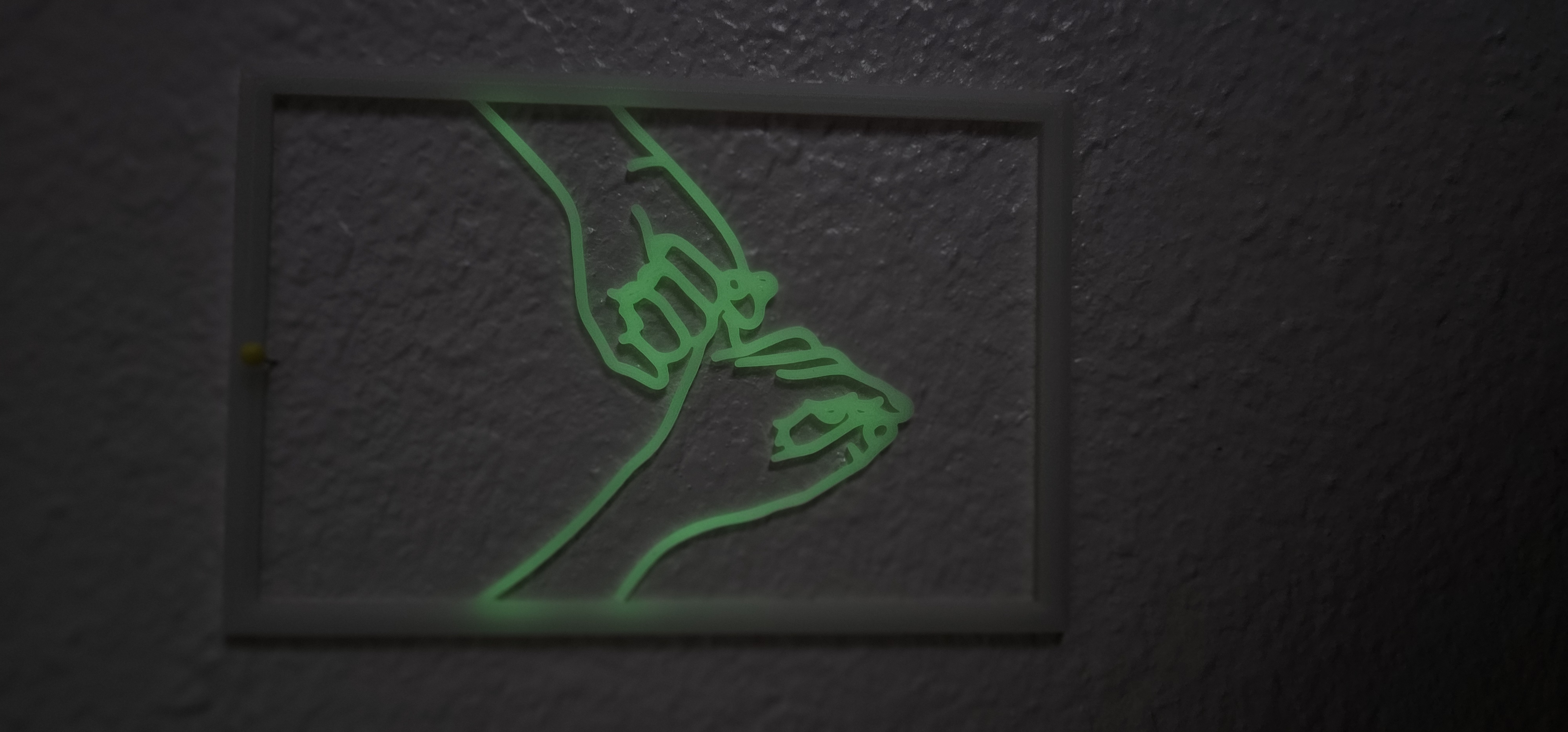 One Line picture "Lovers Hands" with frame (hands not floating)