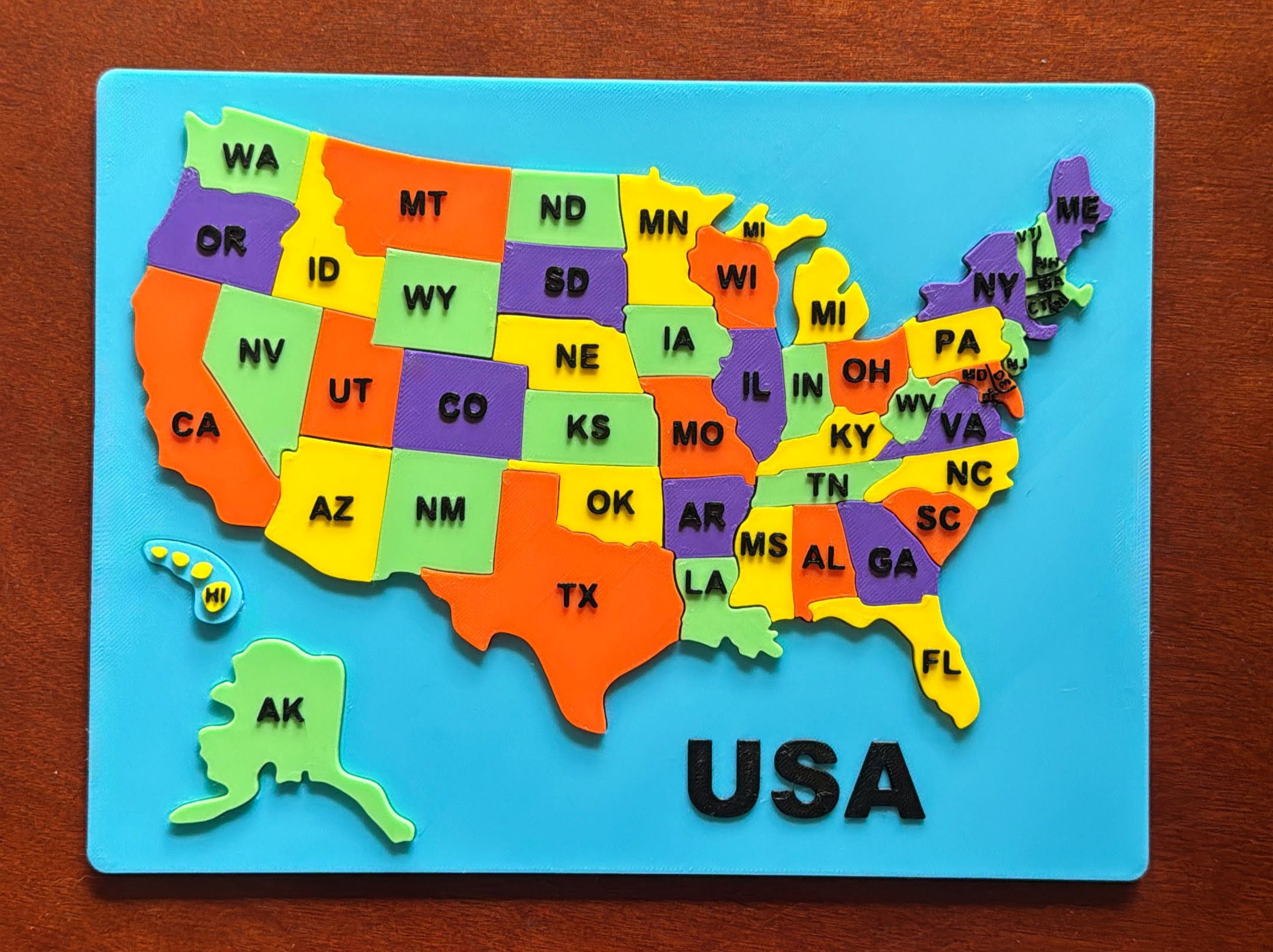 USA States Puzzle Map (educational + kid friendly) by Kopp3D | Download ...