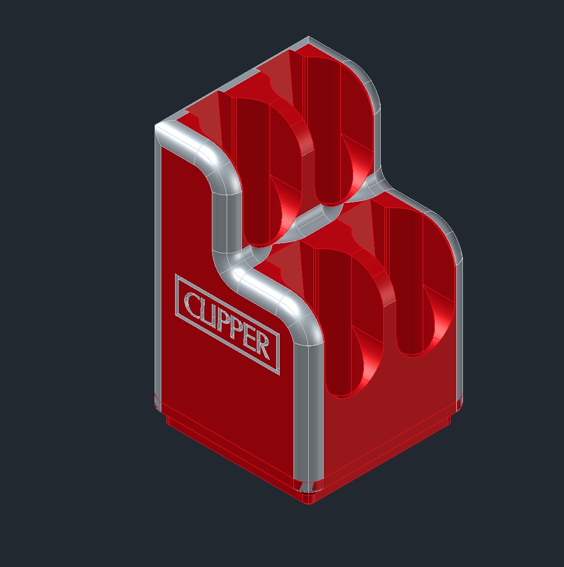 Gridfinity 1x1 Slim Clipper Lighter Stand (4 lighters-CP 21) — miniatura 2