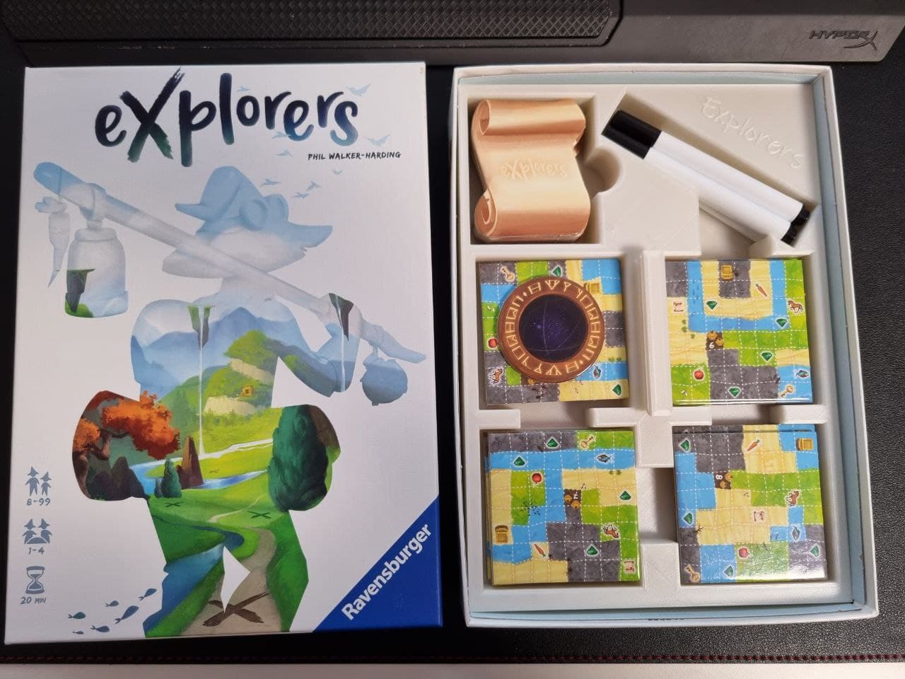 Explorers board game organizer / tray
