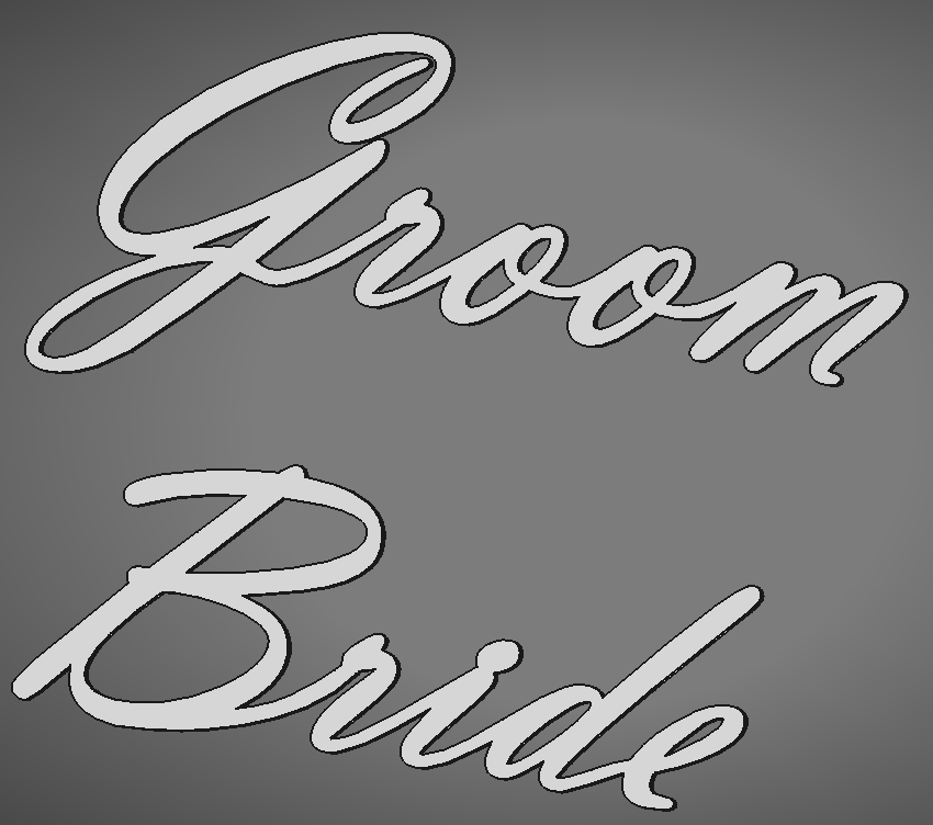 Bride and groom wedding decoration sign