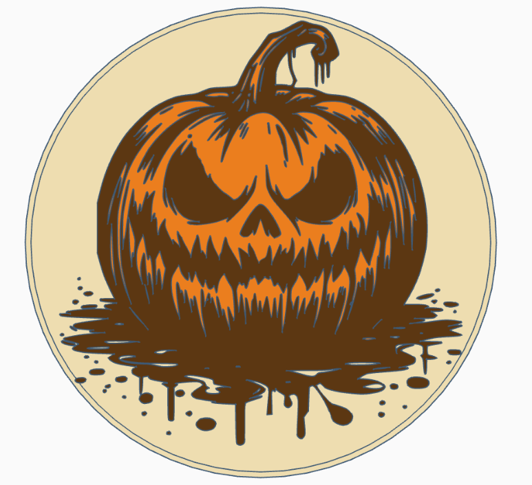 Miniatura 5 do modelo 3D Coaster: Angry pumpkin