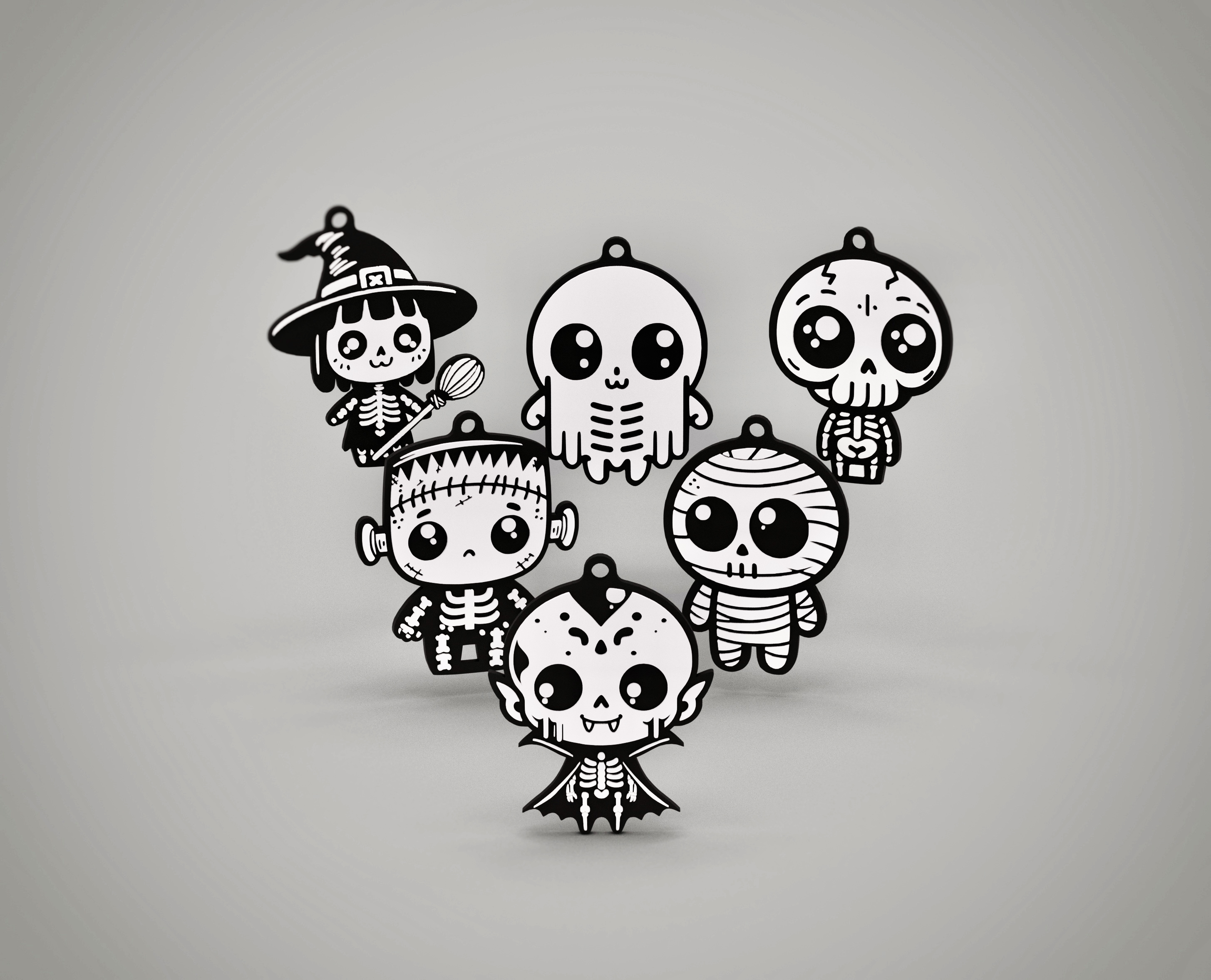 6 Halloween Characters Keychain SET