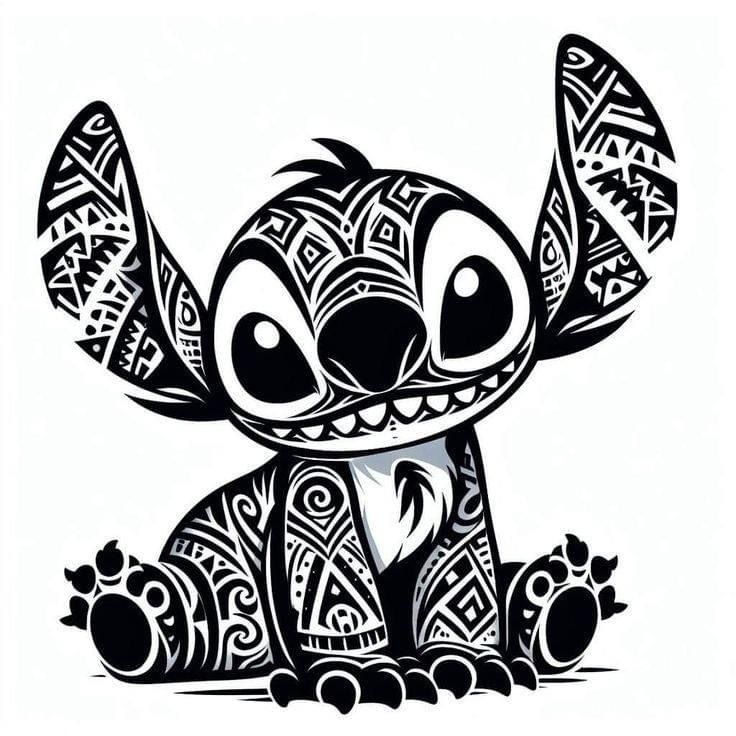 Cuadro de Stitch Ohana Version Mandala