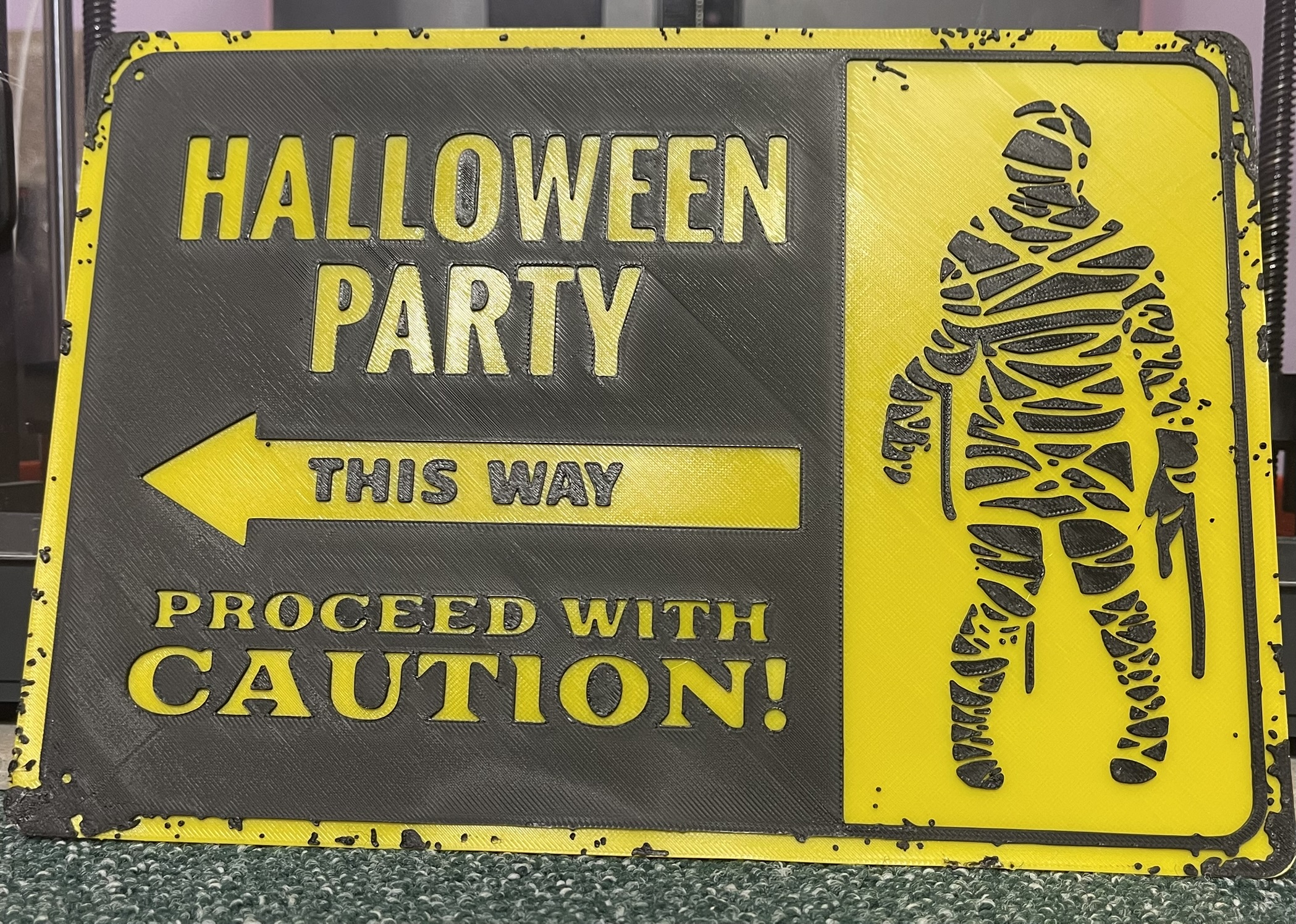 Halloween party direction Sign