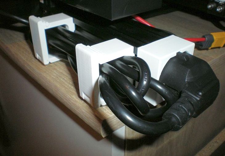 Cable clip and adapter for EU plug.