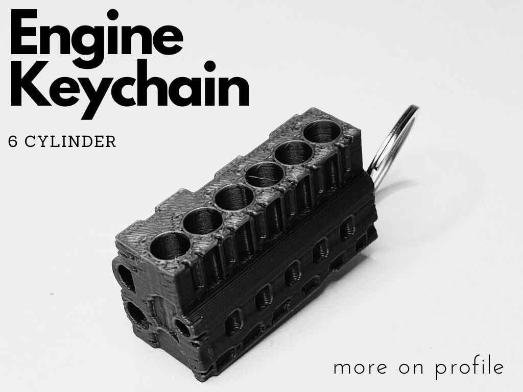 Engine Block Keychain 6 cylinder