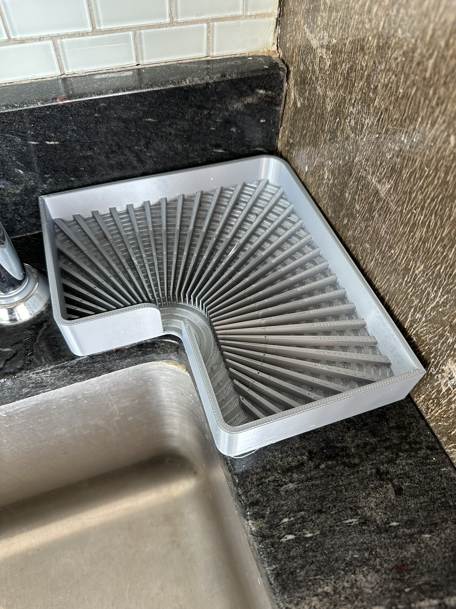 Kitchen sink corner caddy soap holder