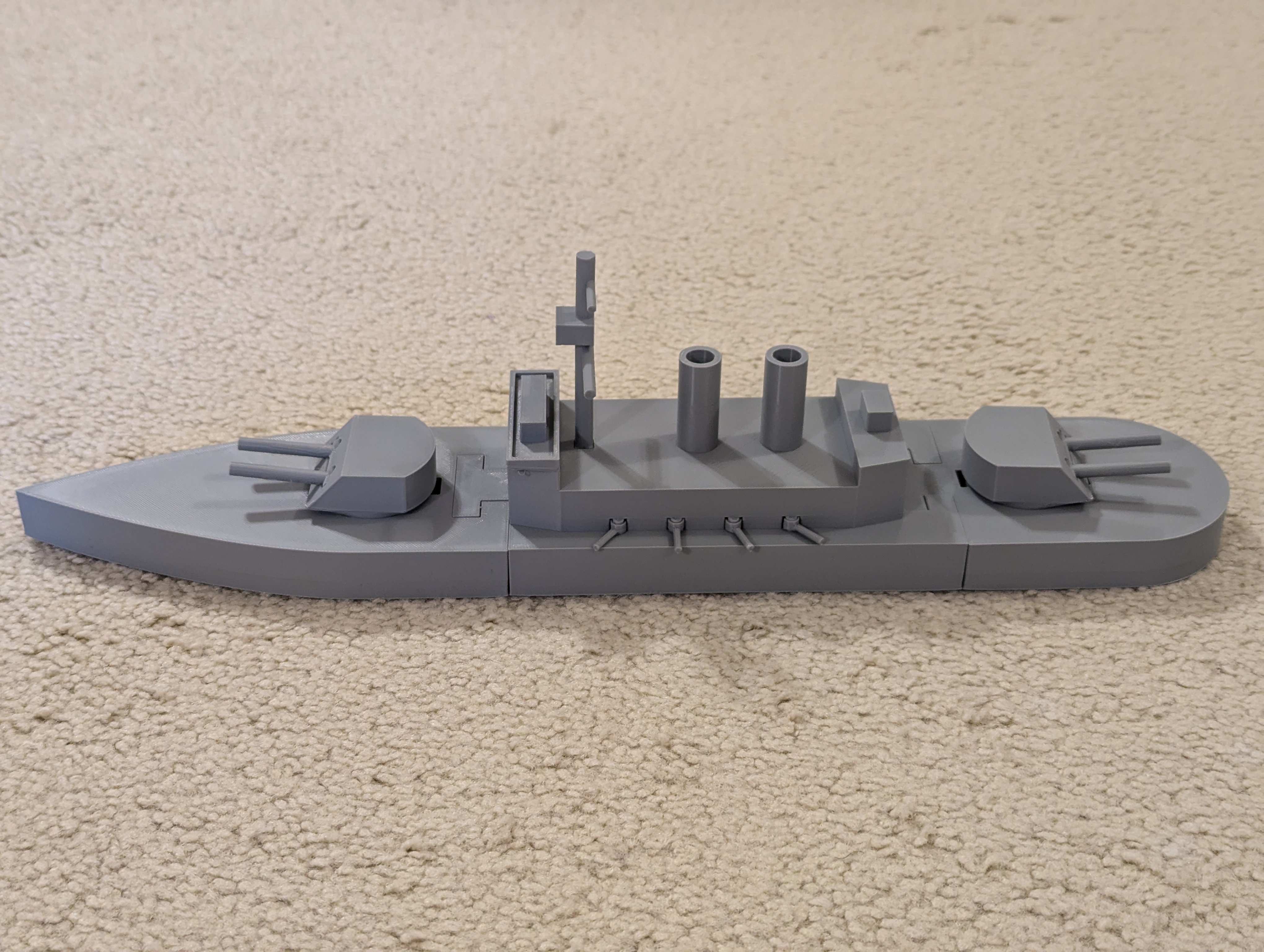 Simple Large Battleship (Snap-fit Turrets and Hull)