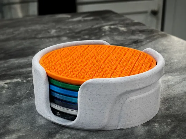 Unique Infill Coaster Set with Custom Holder (6-7 Coasters)