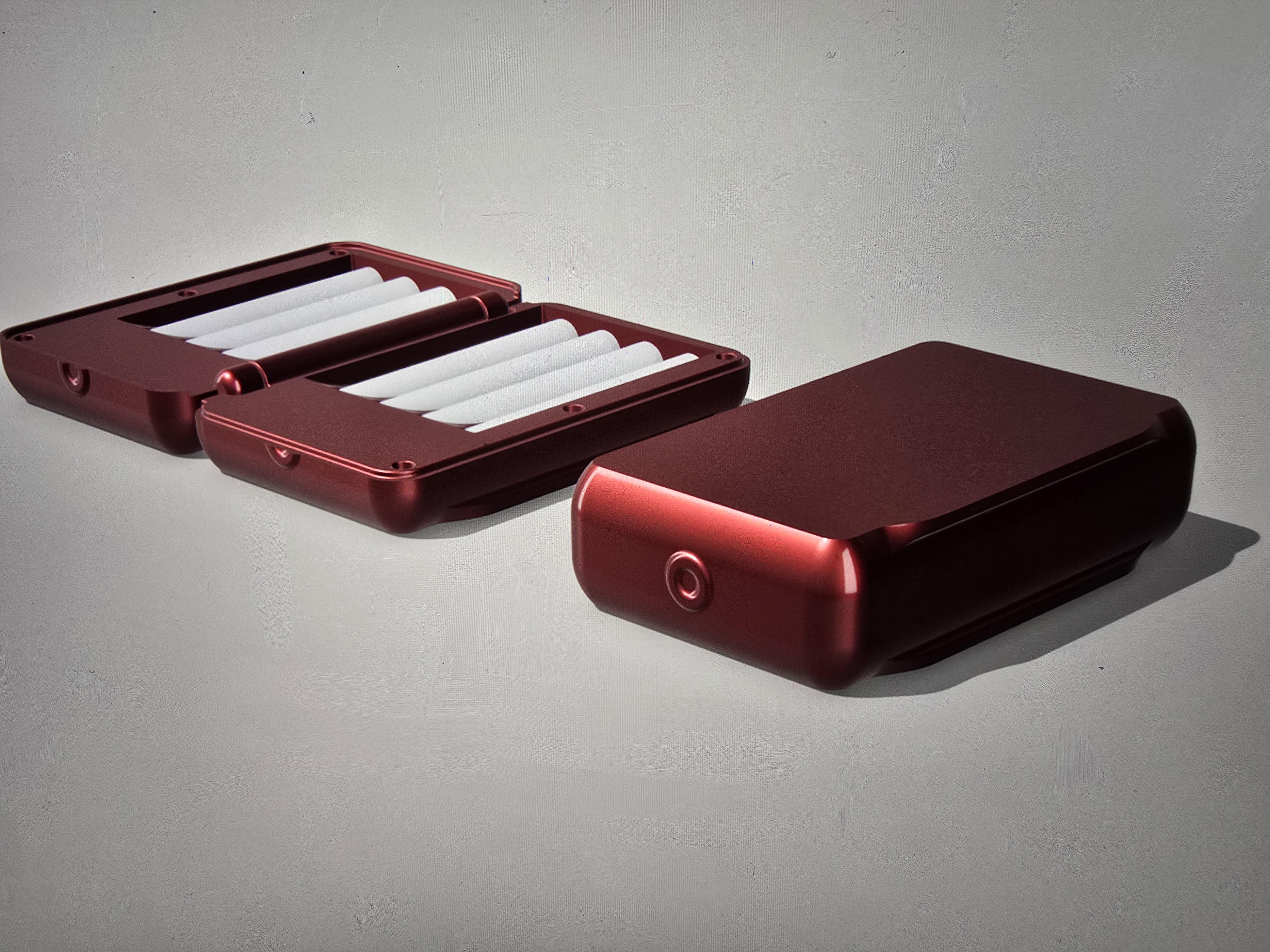 Magnet shut Case for small rolled cigarettes (print-in-place).