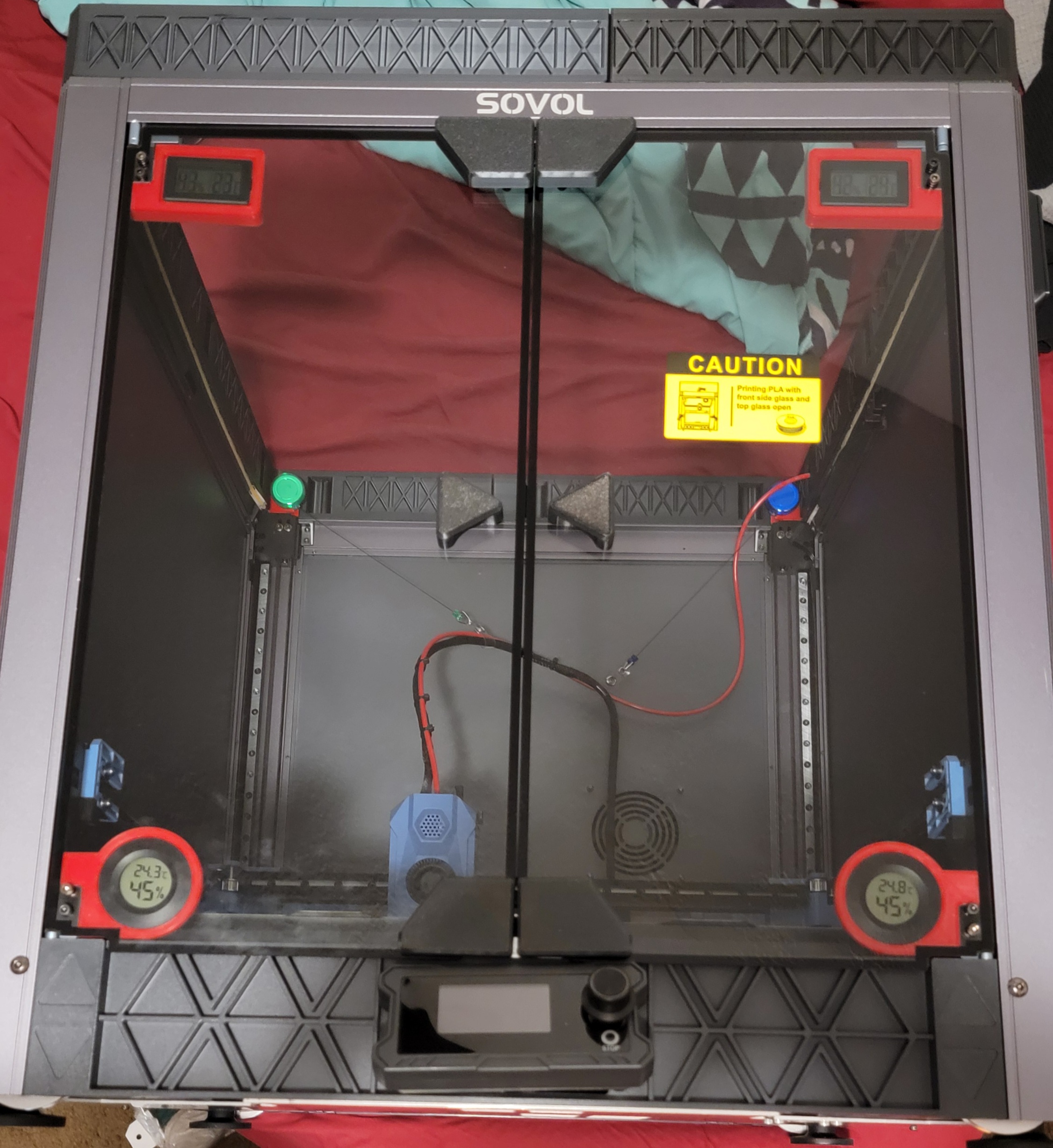 SV08 Door holder and humidity/temp gauge remix