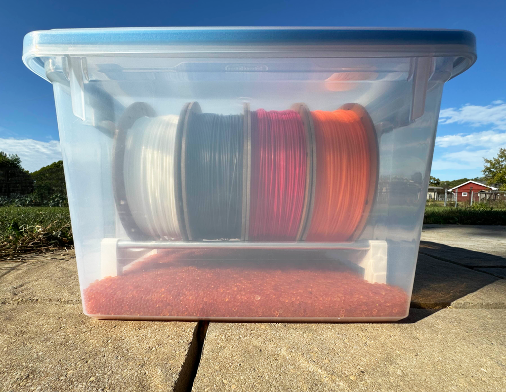 Filament Spool Rack for 20qt Sterilite Container / Dry Box