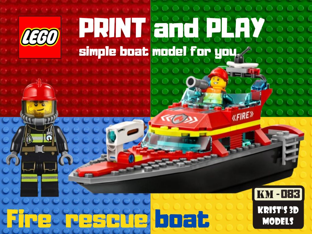 LEGO FIRE RESCUE BOAT - Print and play