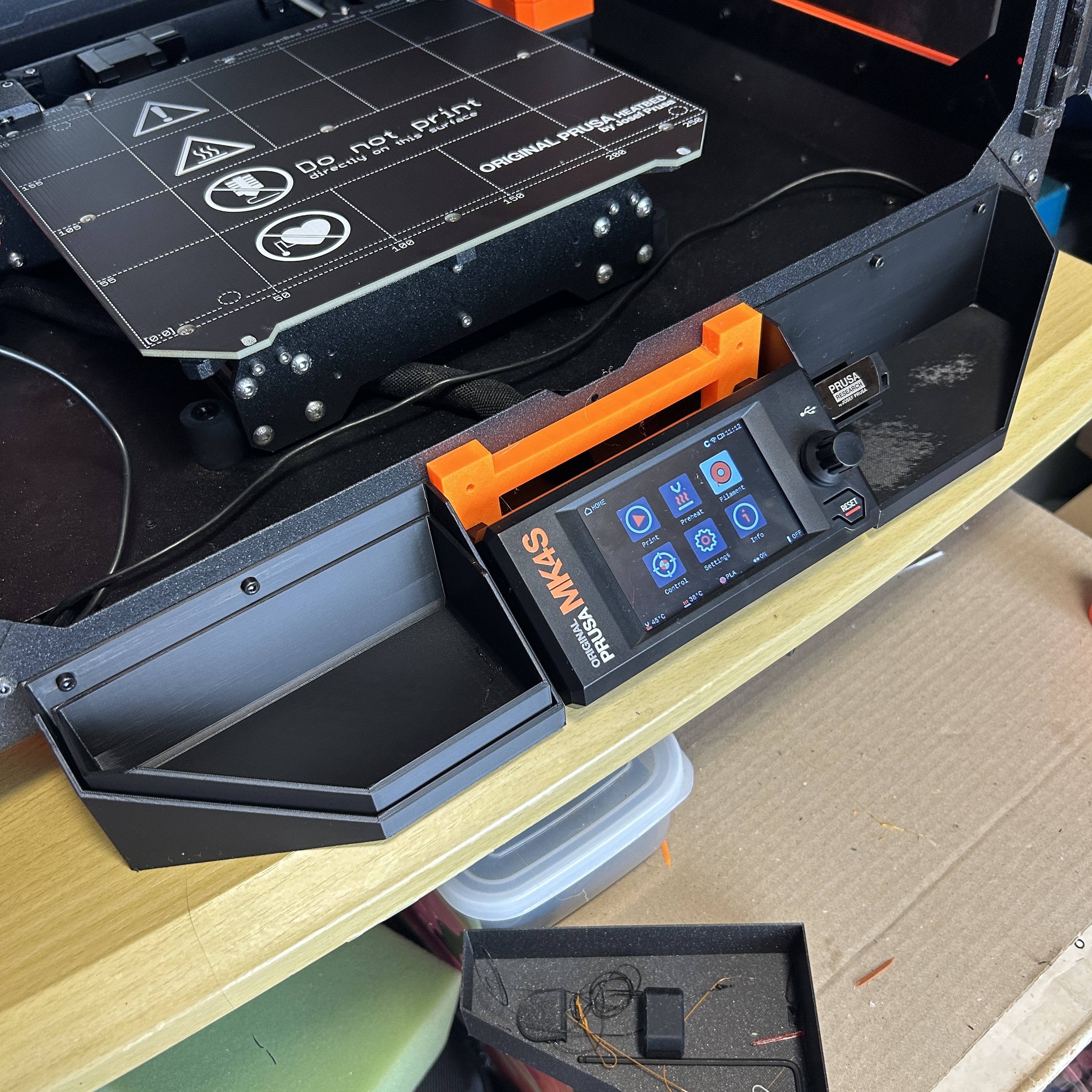 MK4S xLCD Enclosure Out Side Mount Adapter (For updates) and Protect Box