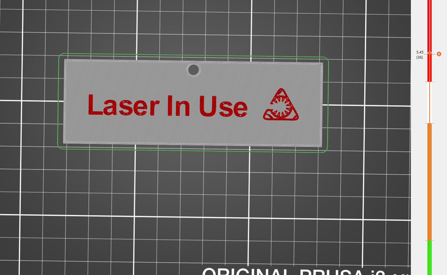 Laser in Use Sign