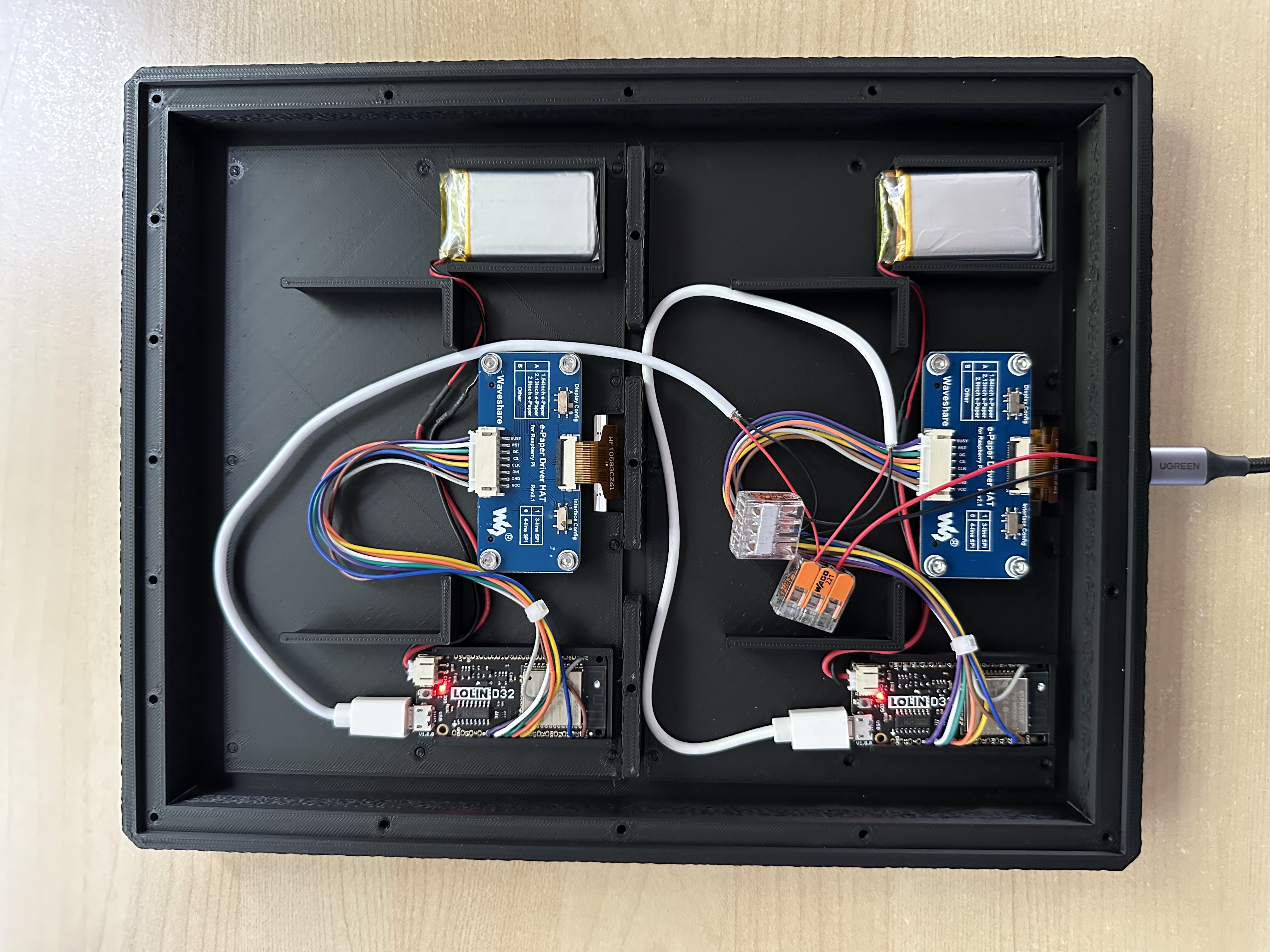 Double WaveShare 7.5" e-Paper case - symmetrical borders — miniatura 9