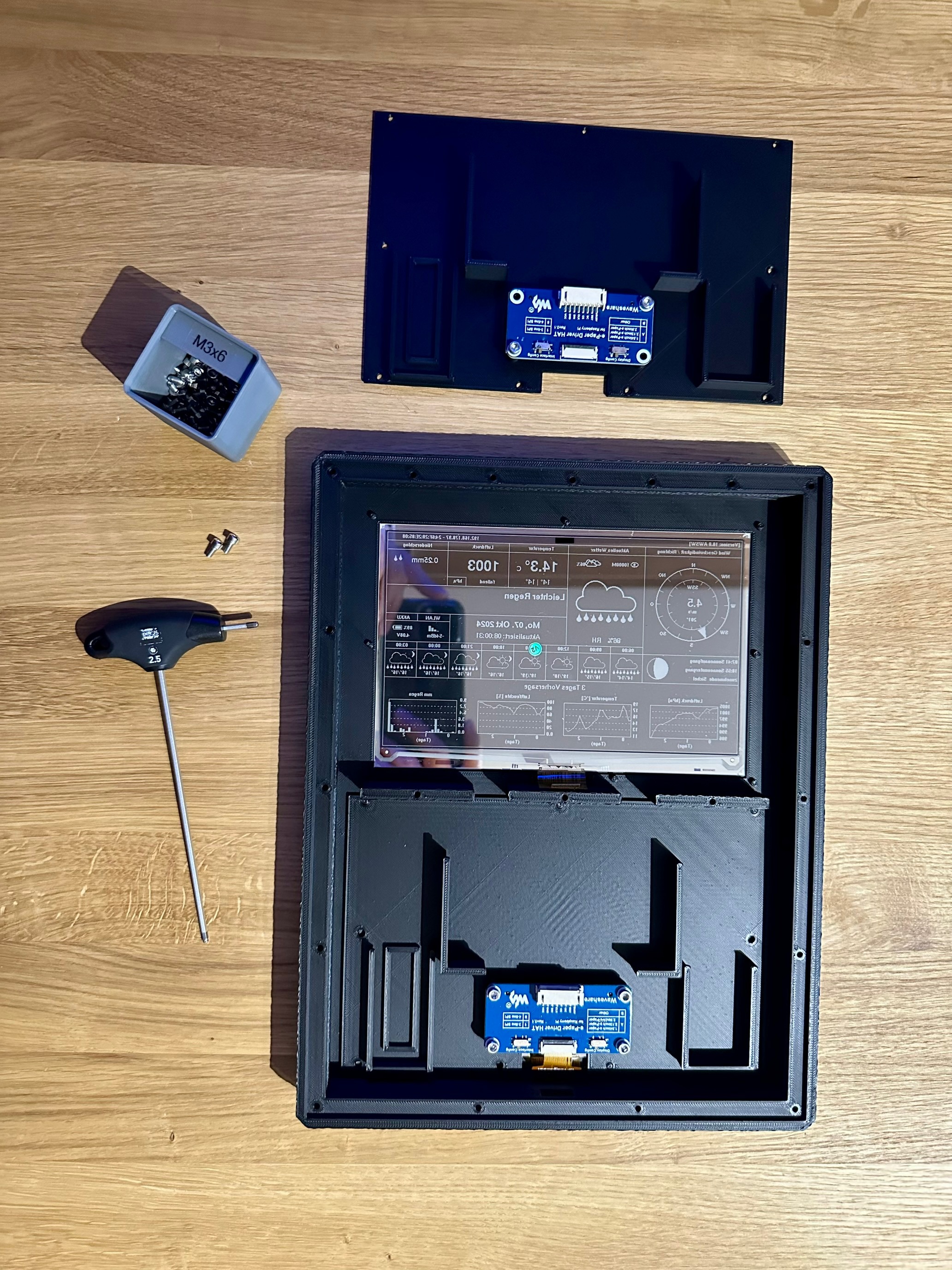 Double WaveShare 7.5" e-Paper case - symmetrical borders — miniatura 3