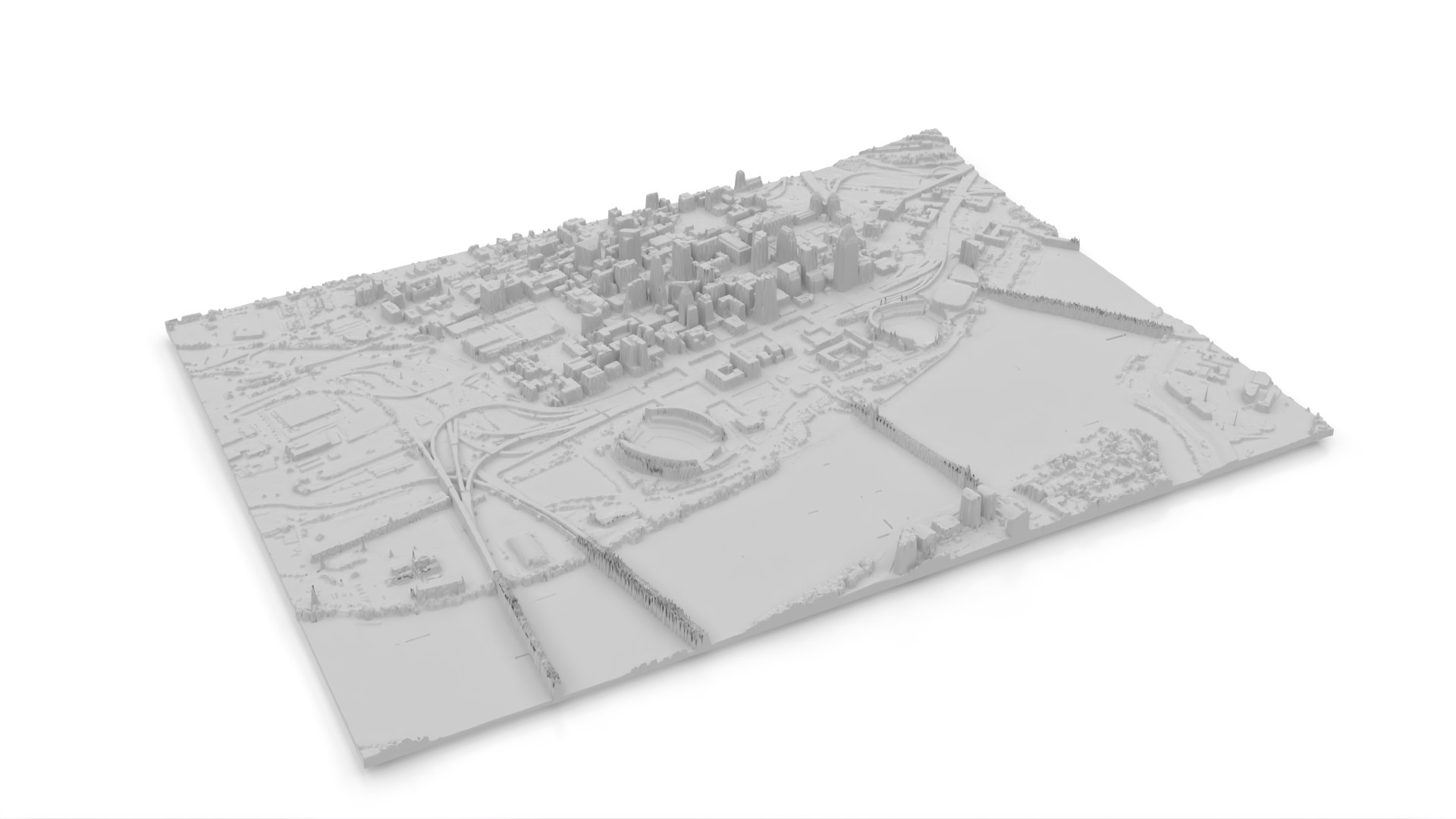 Downtown Cincinnati Topography and Massing Tiles