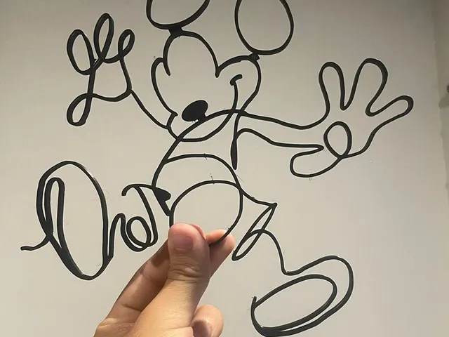 Mickey Mouse Single Line Wall Art