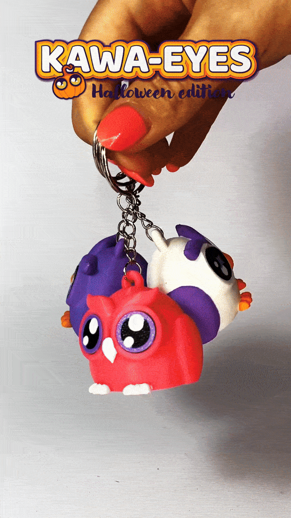 Kawa-eyes Owl Keychain & Fidget! 4 Halloween — miniatura 7