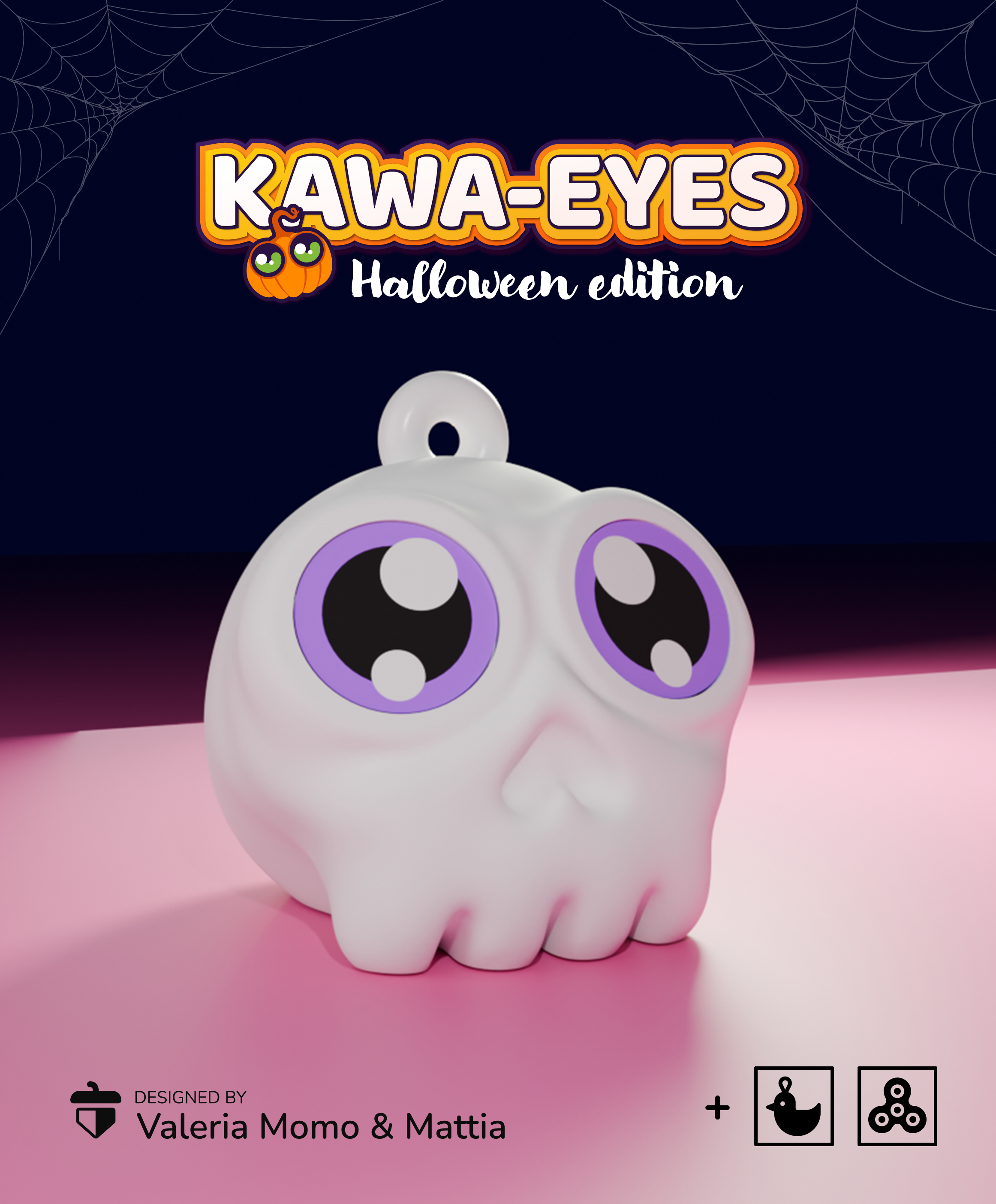 Kawa-eyes Skull Keychain & Fidget! 4 Halloween