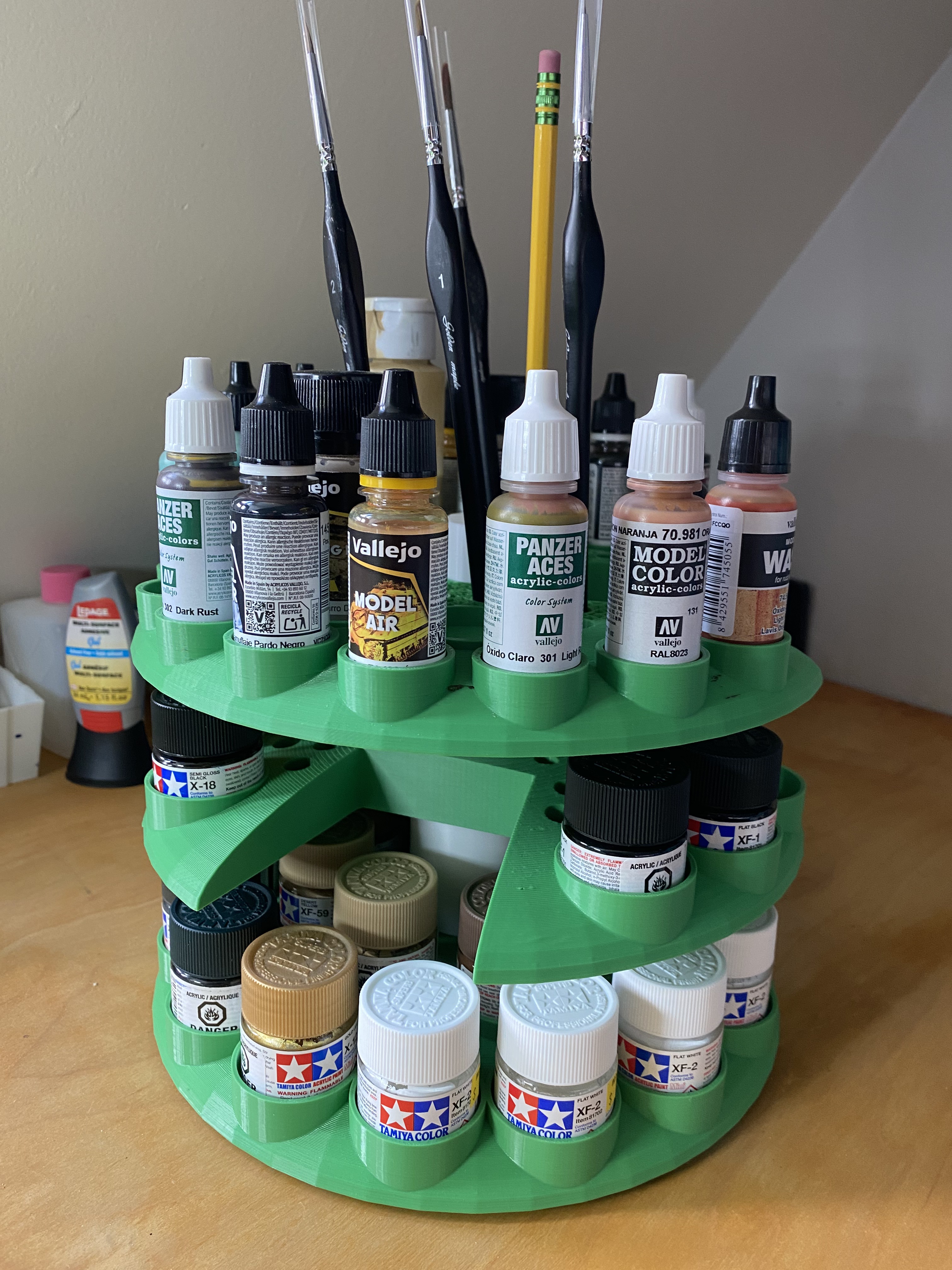 Paint Bottle Carousel Organizer (Tamiya/Vallejo Style)