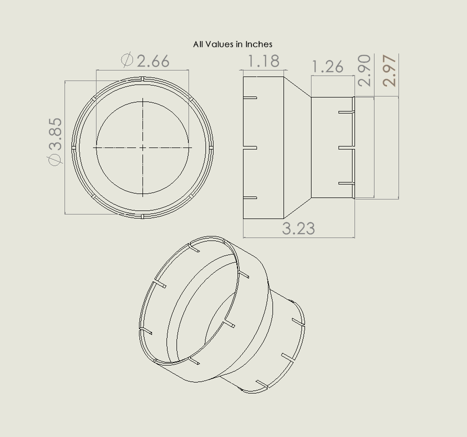 3" to 4" Flex to Rigid  Duct Adapter