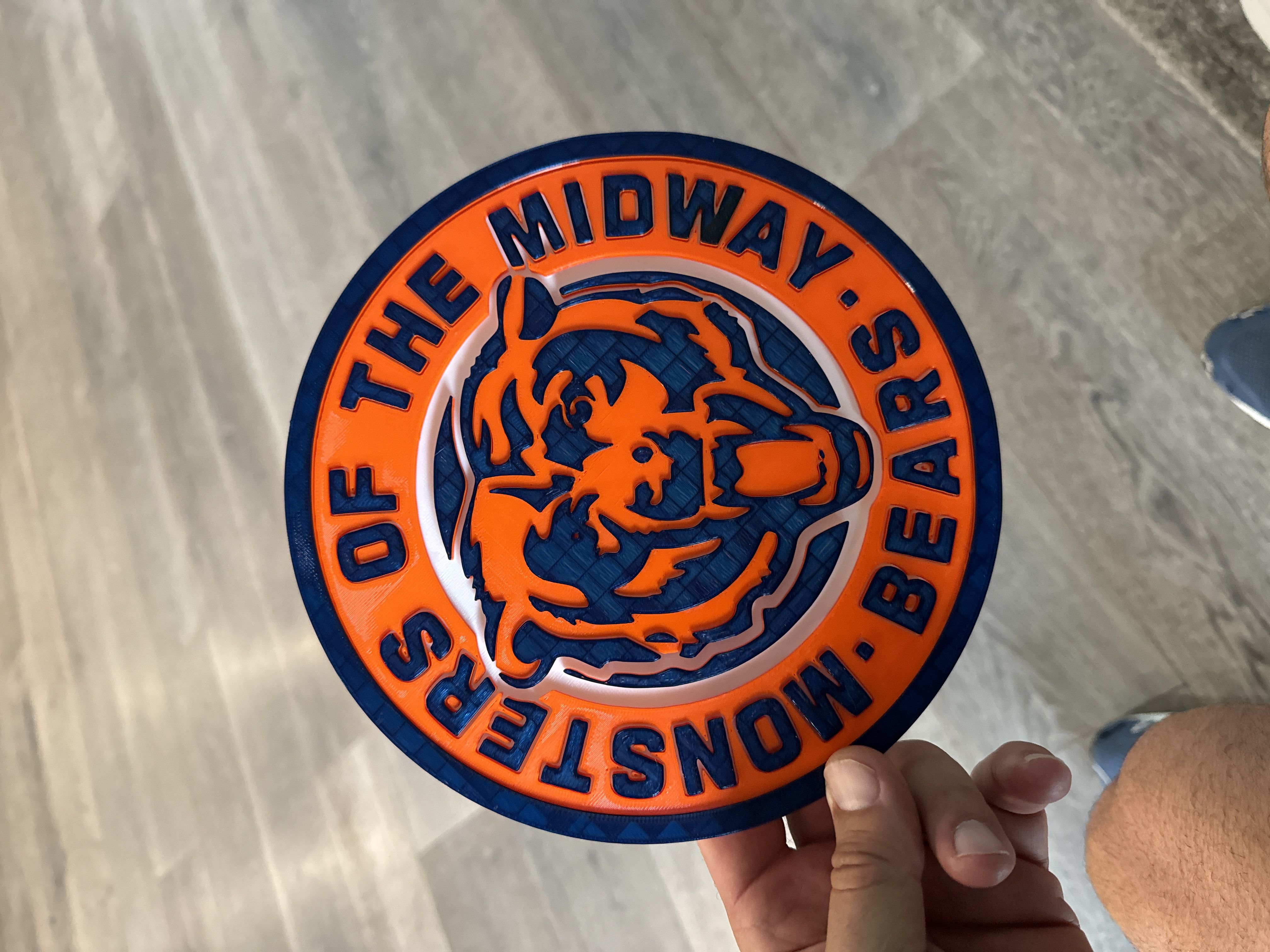 3 color single extruder single piece Chicago Bears Monsters of the Midway Logo