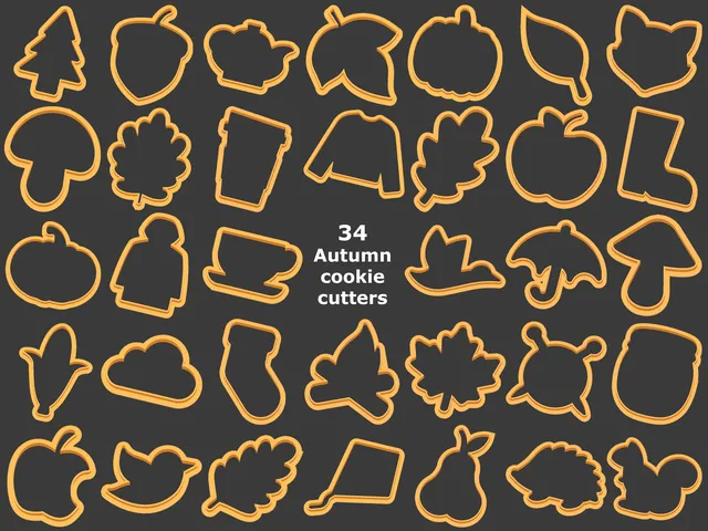 34 Autumn cookie cutters | 34 podzimních vykrajovátek