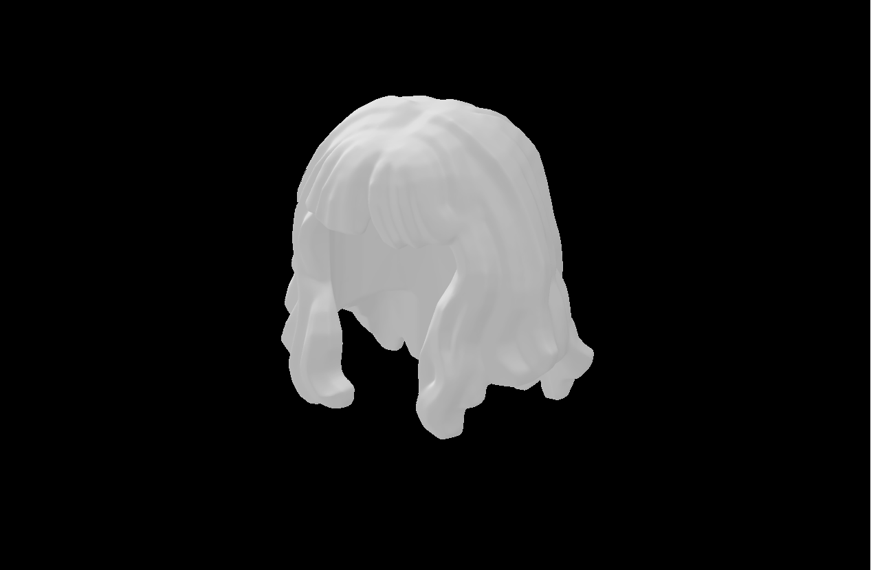 Lego Compatible (37697.dat) Minifig Hair Mid-Length and Wavy with Bangs