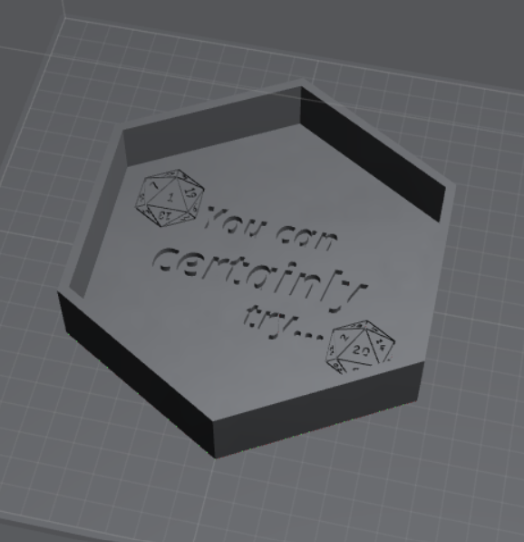 Dice Tray - You Can Currently Try - Print in Place