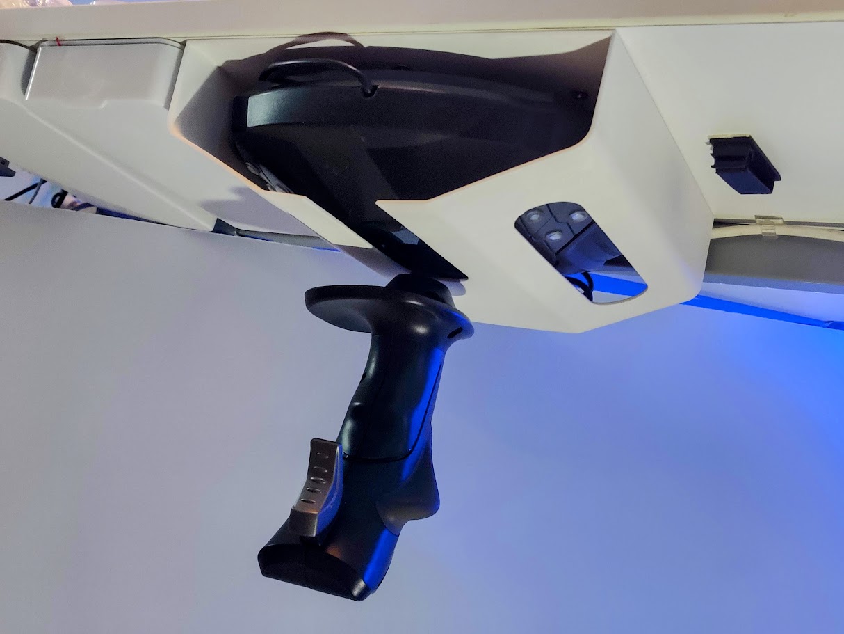 Under desk dock for Thrustmaster 1.6000 Flight stick
